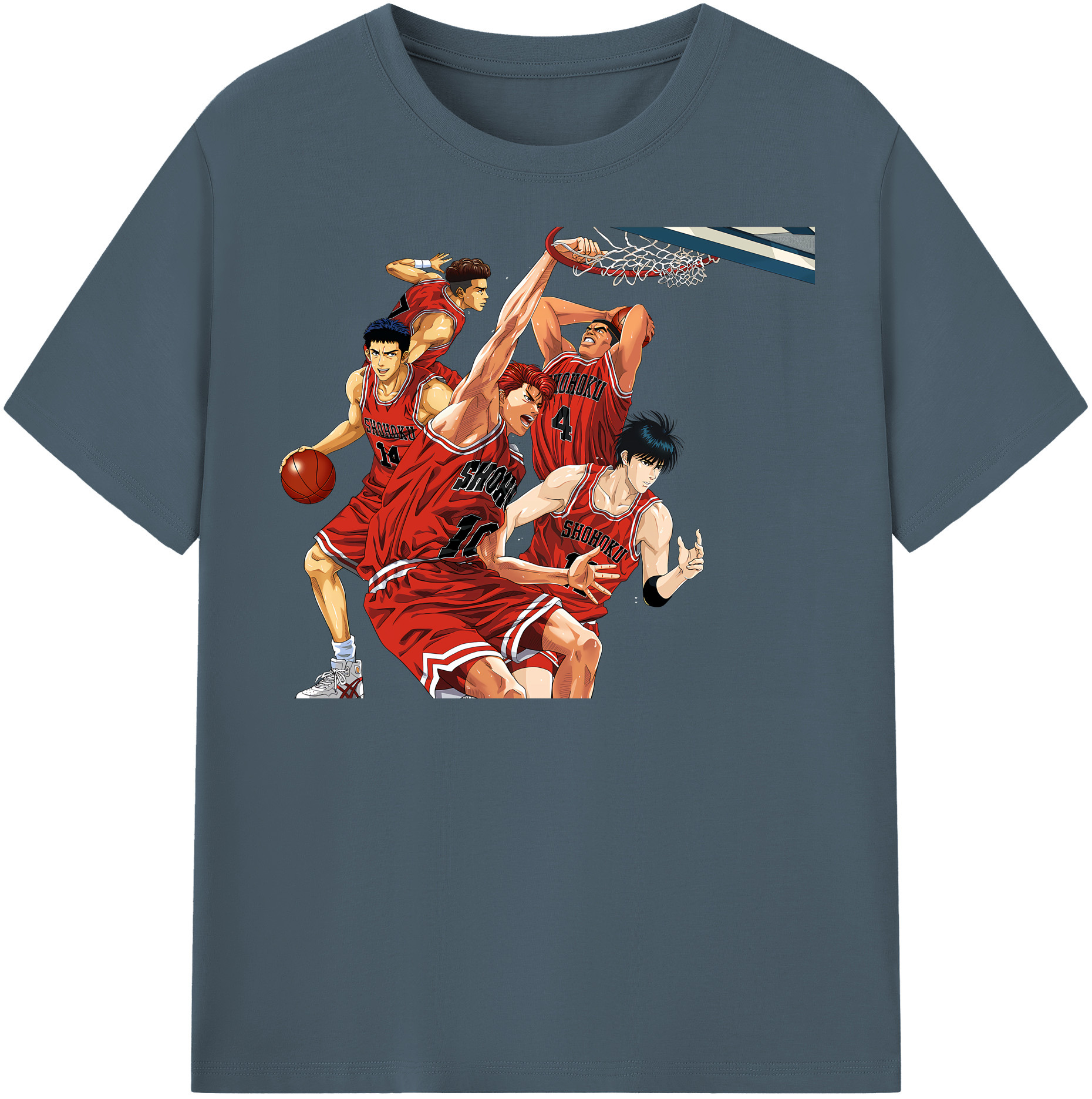 SLAM DUNK／スラムダンク 綿100％半袖Tシャツ（フロントプリント）